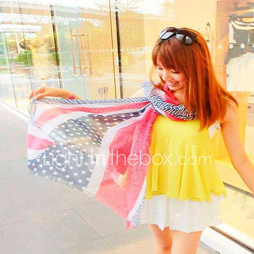 Creative British National Flag Pattern Soft Chiffon Long Scarf For Lady