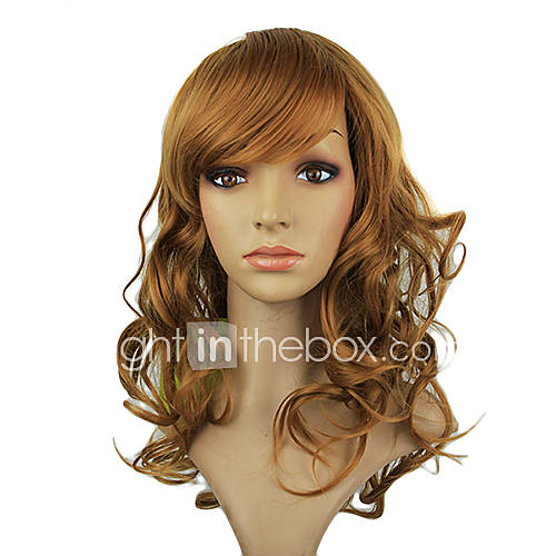 High Quality Synthetic Japanese Kanekalon Capless Synthetic Brown Long Deep Wave Hair Wig For Women