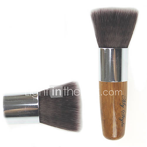 High Quality Synthetic Hair Bamboo Handle Multi function Makeup Flat Blusher/ Powder Kabuki Brush