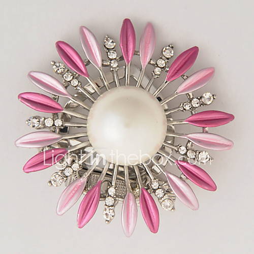 Sunflower Shaped With Rhinestone Pearl Brooch(More Colors)