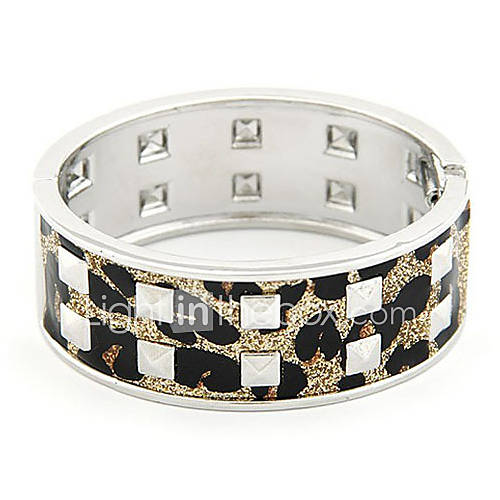 Womens Punk Double Line Rivet Bracelet