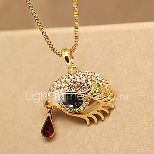 Womens Charming Crystal Tear Pattern Short Necklace