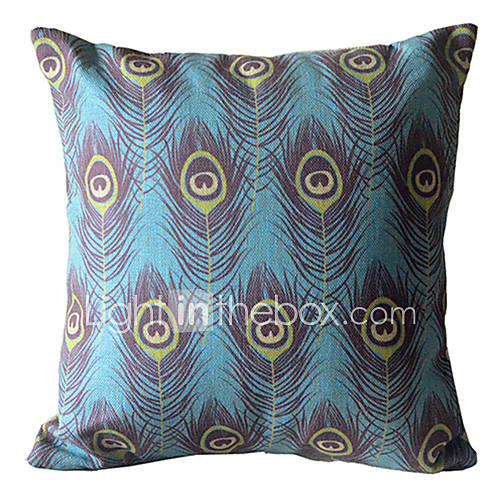 Peacock Feather Decorative Pillow Cover