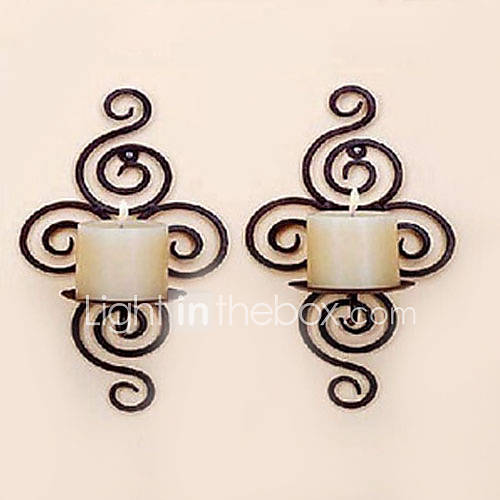 15H Antique Style Delicate Iron Sconce Candle Holder