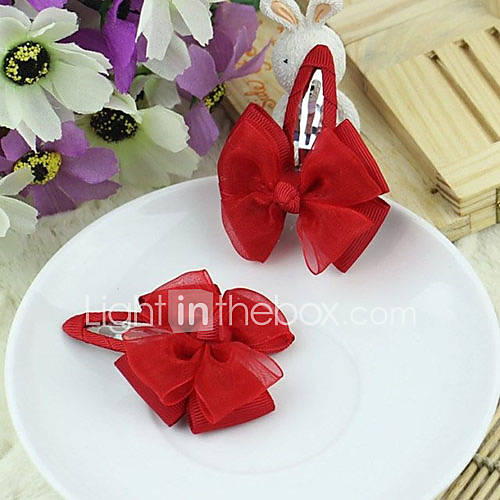 Girls Beauty Bowknot Hair Clips(A Pair)