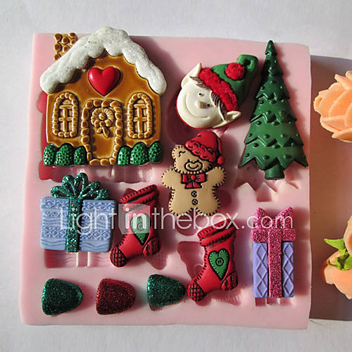Christmas House Gift Sock Silicone Chocolate/Fondant/Sugar Mold