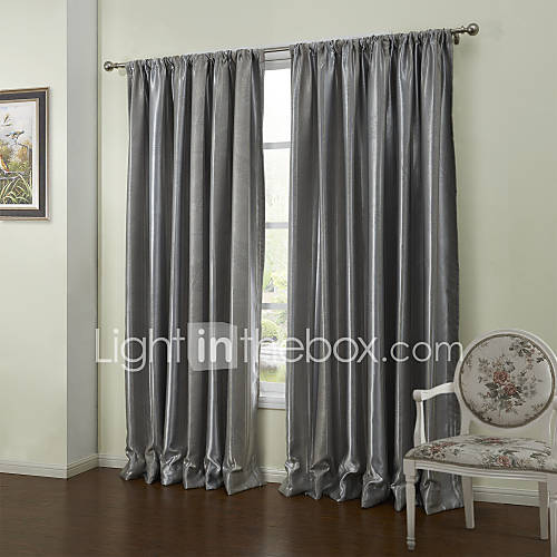 (One Pair) Modern Light Leaves Embossed Blackout Curtain