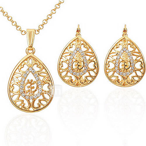 GYE NYAME Supremacy Of God Religious Symbol 18K Gold Plated Jewelry Sets Austrian SWA Rhinestone