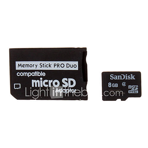 SanDisk Class 4 Ultra microSDHC TF Card 8G with microSD to MS Card Adapter