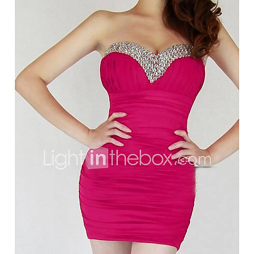 Womens Strapless Bodycon Evening Party Dress