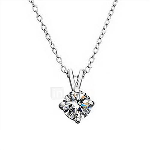 Fashionable Platinum Plated With Rhinestone Womens Necklace