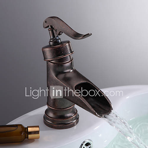 Centerset Single Handle Antique Copper Finish Brass Bathroom Sink Faucet