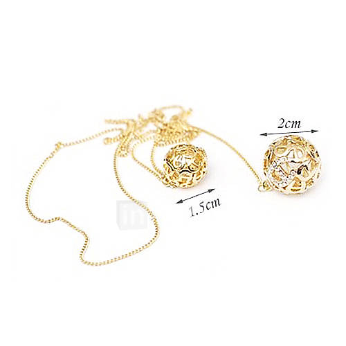 Korea Ladies gold balls sweater chain necklace N152