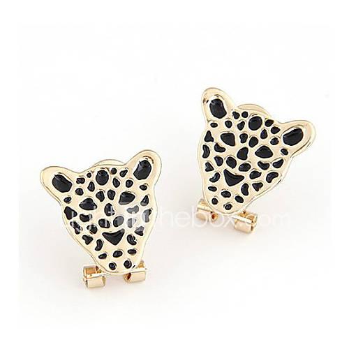 Womens Euramerican Fashion Leopard Head Stud