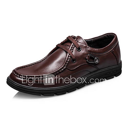 Mens Leather Flat Heel Comfort Oxfords Shoes (More Colors)