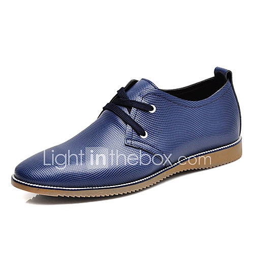 Leather Mens Casual Oxfords with Lace up