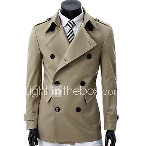 Mens Double Breasted Trench Coat