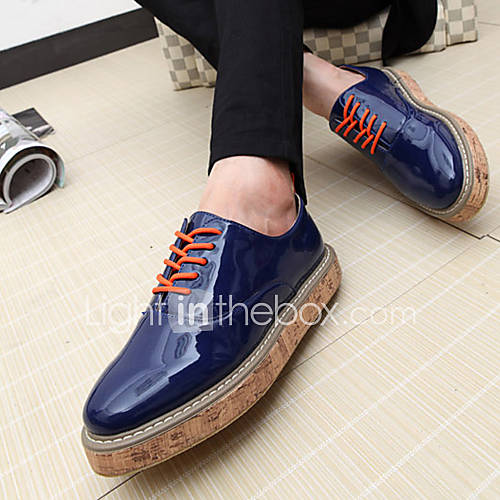 Mens Patent Leather Flat Heel Comfort Oxfords Shoes(More Colors)