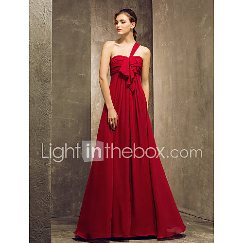 Sheath/Column One ShoulderChiffon Bridesmaid Dress (551452)