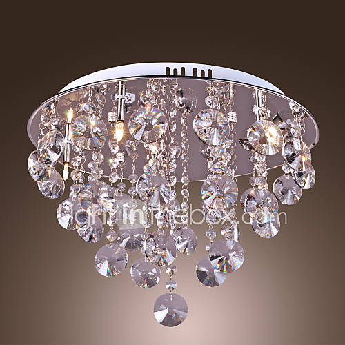 100W Contemporary Artistic Ceiling Light with 5 Lights and Crystal Bead Pendants