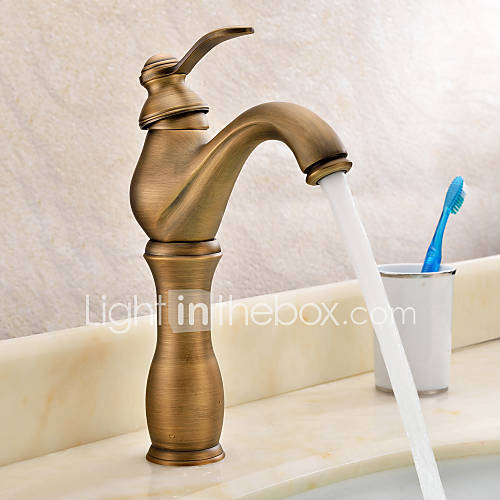 Antique Brass Single Handle Centerset Bathroom Sink Faucet(1039 MA1118)