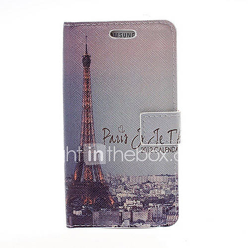 Retro Eiffel Tower Pattern Leather Full Body Case with Stand for Samsung Galaxy S IV i9500