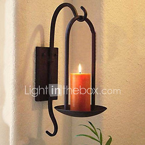 11H Retro Style Iron Votive Wall Candle Holder