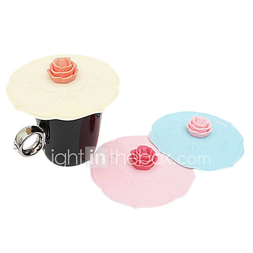 Rose Bowknot Handle Leak Proof Cup Cover(Random Color)