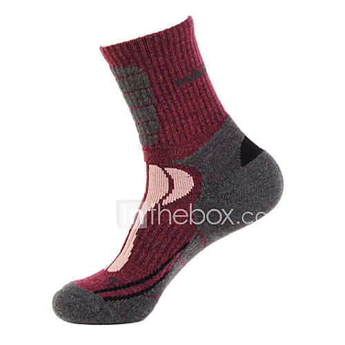 MaxLand Cotton Lycra Silver Ion Hiking Explore Design Quick Dry Scarlet Gray Color Female Socks