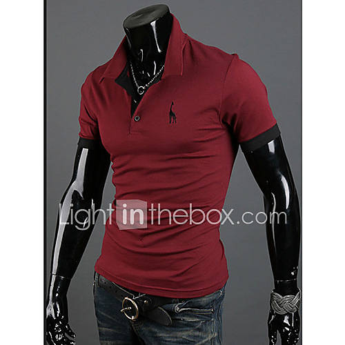 URUN British Style Short Sleeve Polo Shirt(Wine)