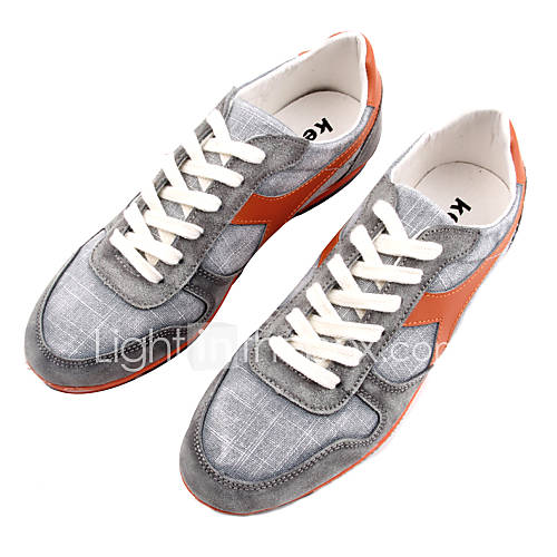 Mens Canvas Flat Heel Fashion Sneakers Shoes With Lace up(More Colors)