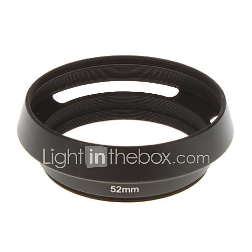 52mm Hollow out Lens Hood for Camera (Black)