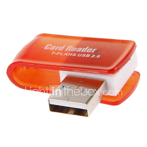 USB 2.0 Memory Card Reader (Red/Orange/Blue)