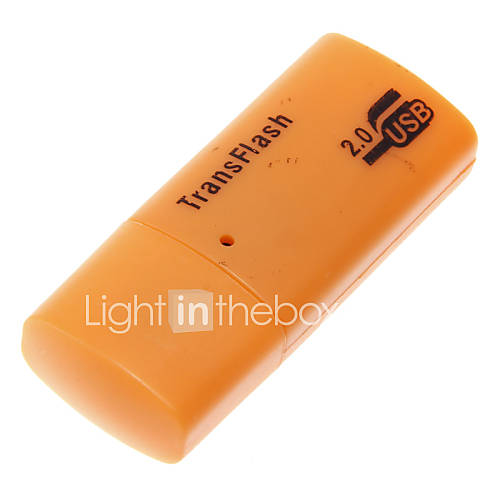 Mini USB 2.0 Memory Card Reader (Orange/Yellow)