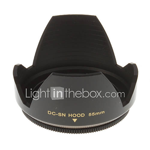 55mm Universal Lens Hood for Camera (Black)