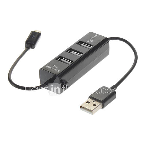 3 Ports USB 2.0 Hub for Mobile Phone Charger   Black CHB 179472