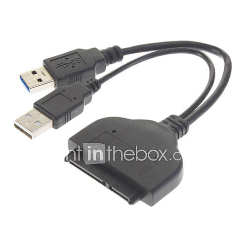 USB 3.0 to SATA 22 Pin 2.5 Hard Disk Driver Adapter Cable   Black (18cm)