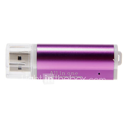 4 in 1 USB 2.0 Multi Card Reader (Purple/Black)