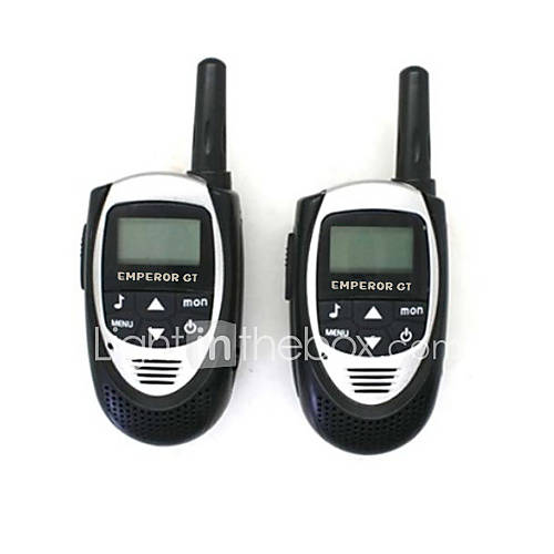 20 Channels Walkie Talkie with Backlit LCD Screen (2km Range)