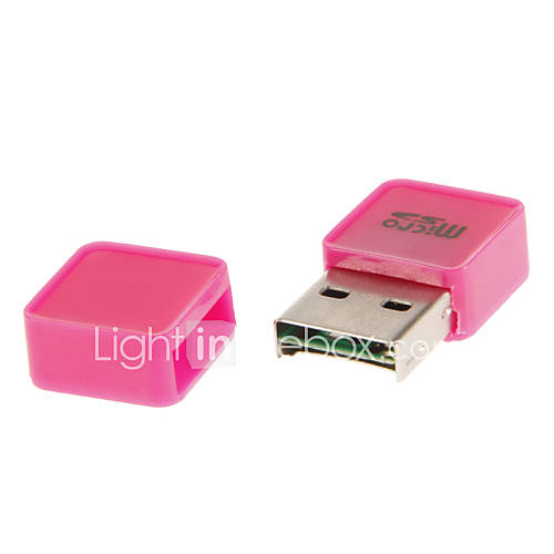 Mini USB Memory Card Reader (Yellow/Pink/Green/Rose)