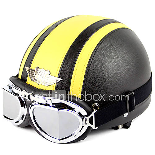 YOHE YH 998 1N6 High Quality Motorcycle Summer Half Face Helmet with Goggle