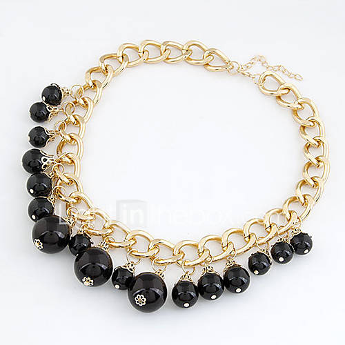 Womens Euramerican Fashion Black Pearl Alloy Necklace