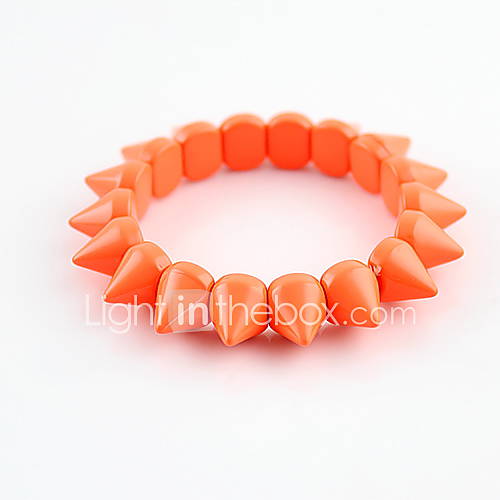 Kayshine Womens Orange Punk Rivet Stretch Bracelet