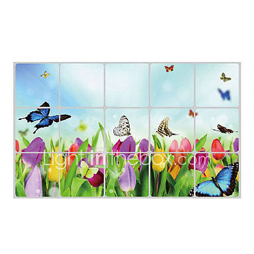 Butterfly Pattern Oil Proof Sticker, Fireproof (Inch) 18x30