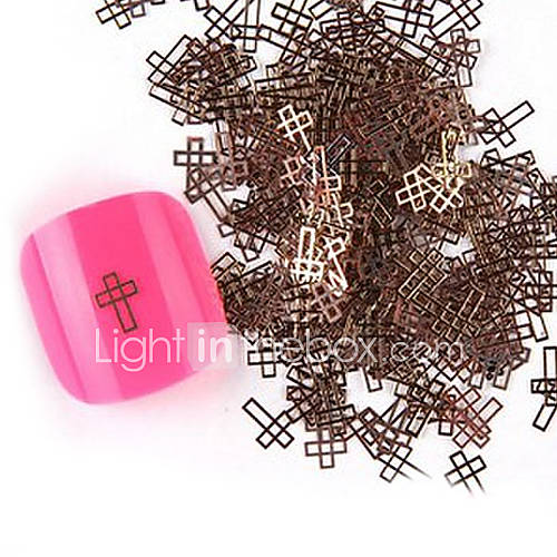 20PCS Super Soft Cute Golden Alloy Cross Nail Art Decorations No.65