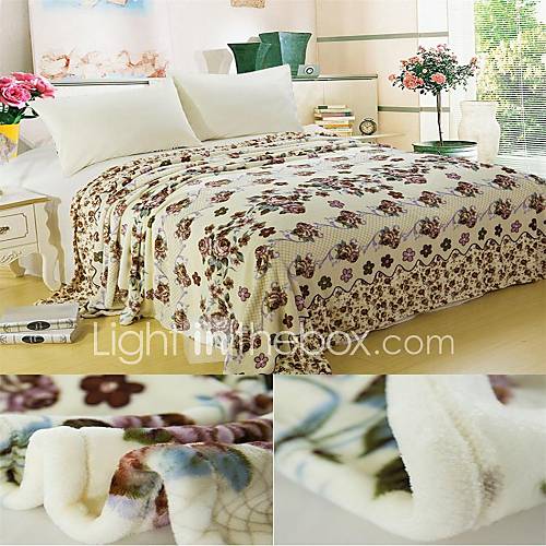 Euphoria Brand Ultra Fluffy Elegant Alabaster Roses Full Sizes Blanket Sofa TV Versatile Blanket