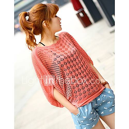 Womens Causal Candy Color Knitting Sweater