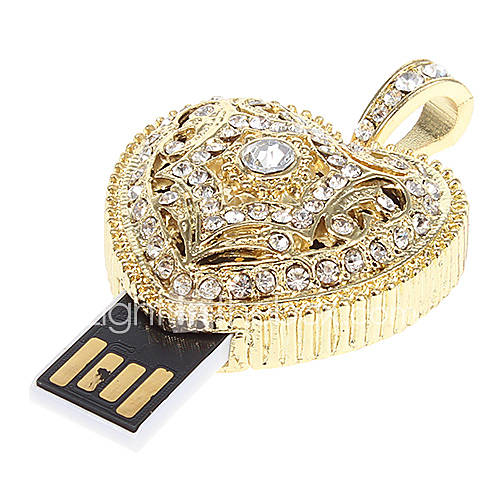 8G Metal Heart Feature USB Flash Drive