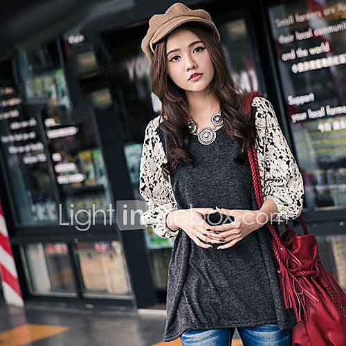 Womens Lovely Lace Office Lady Blouse Random Lace