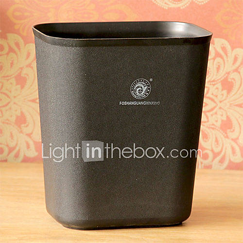 Modern Liscio Black Grind Arenaceous Material Trash Bin